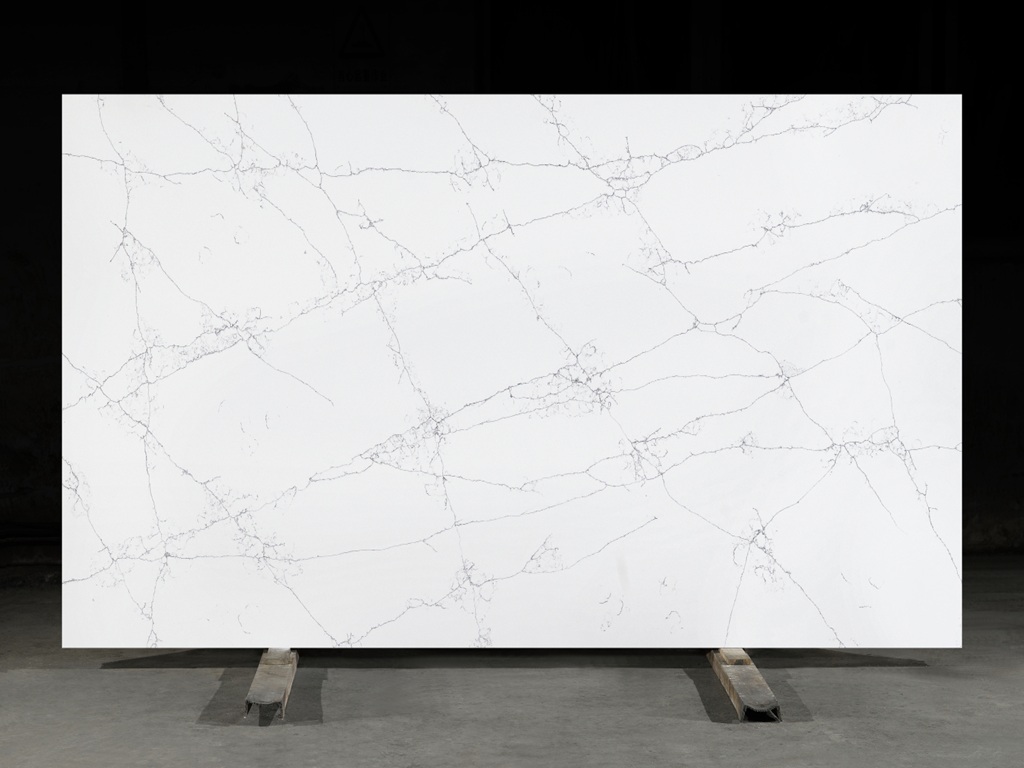 Bianco Drift Classic Quartz video thumbnail — soft white with gentle grey veining