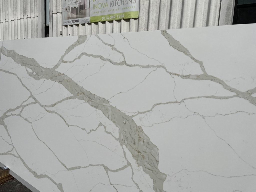 Torrano Grey Classic Quartz worktop slab video thumbnail showing colour and texture