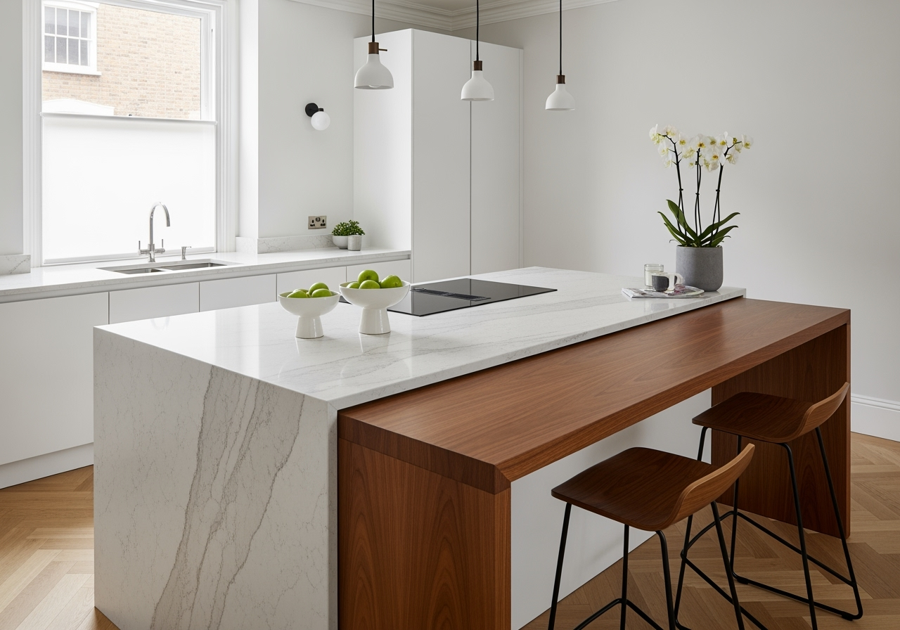 Mixing materials quartz with wood