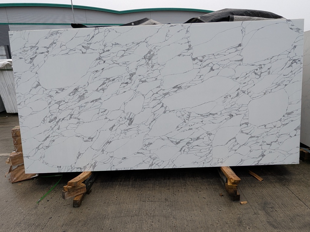 Arabescato Elegance Quartz Nile Stone worktop slab video thumbnail showing colour and texture