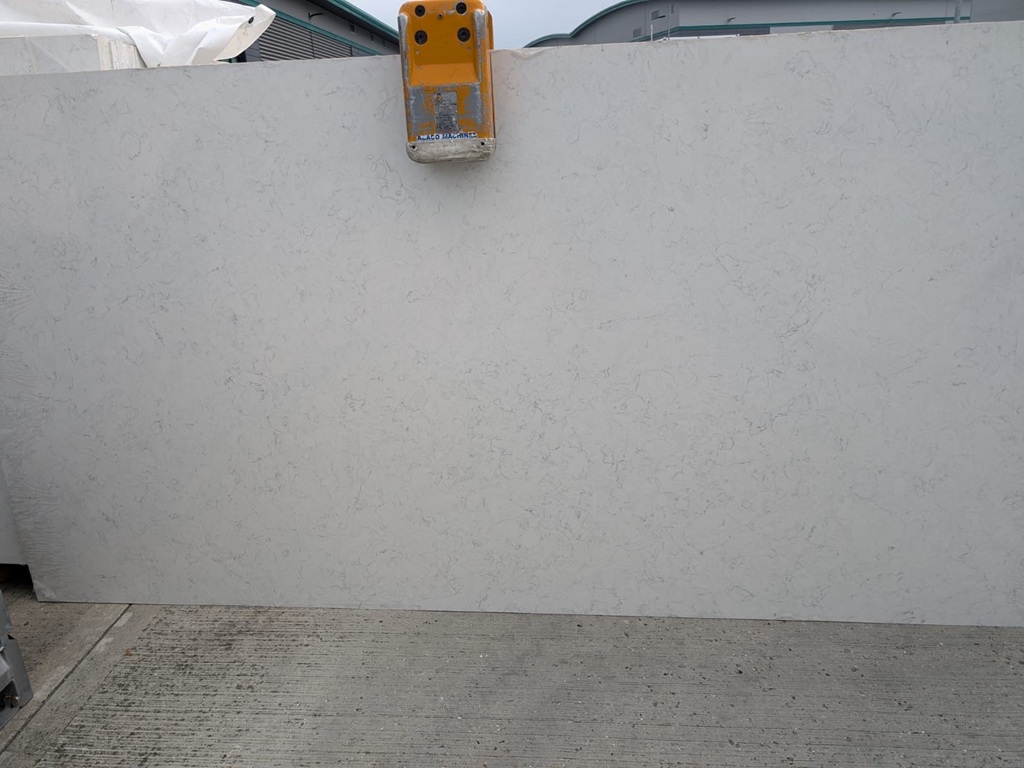 Bianco Glacier Quartz Nile Stone worktop slab video thumbnail showing colour and texture