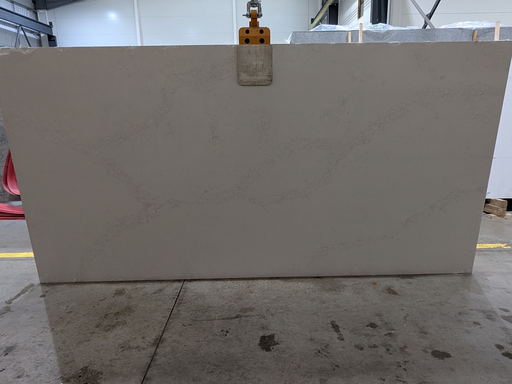 Calacatta Alaska Quartz Nile Stone worktop slab video thumbnail showing colour and texture