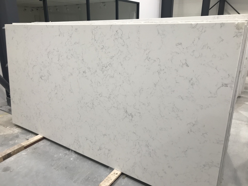 Carrara Quartz Nile Stone worktop slab video thumbnail showing colour and texture