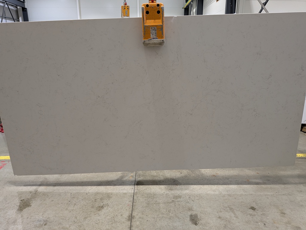 Carrara Satin Quartz Nile Stone worktop slab video thumbnail showing colour and texture