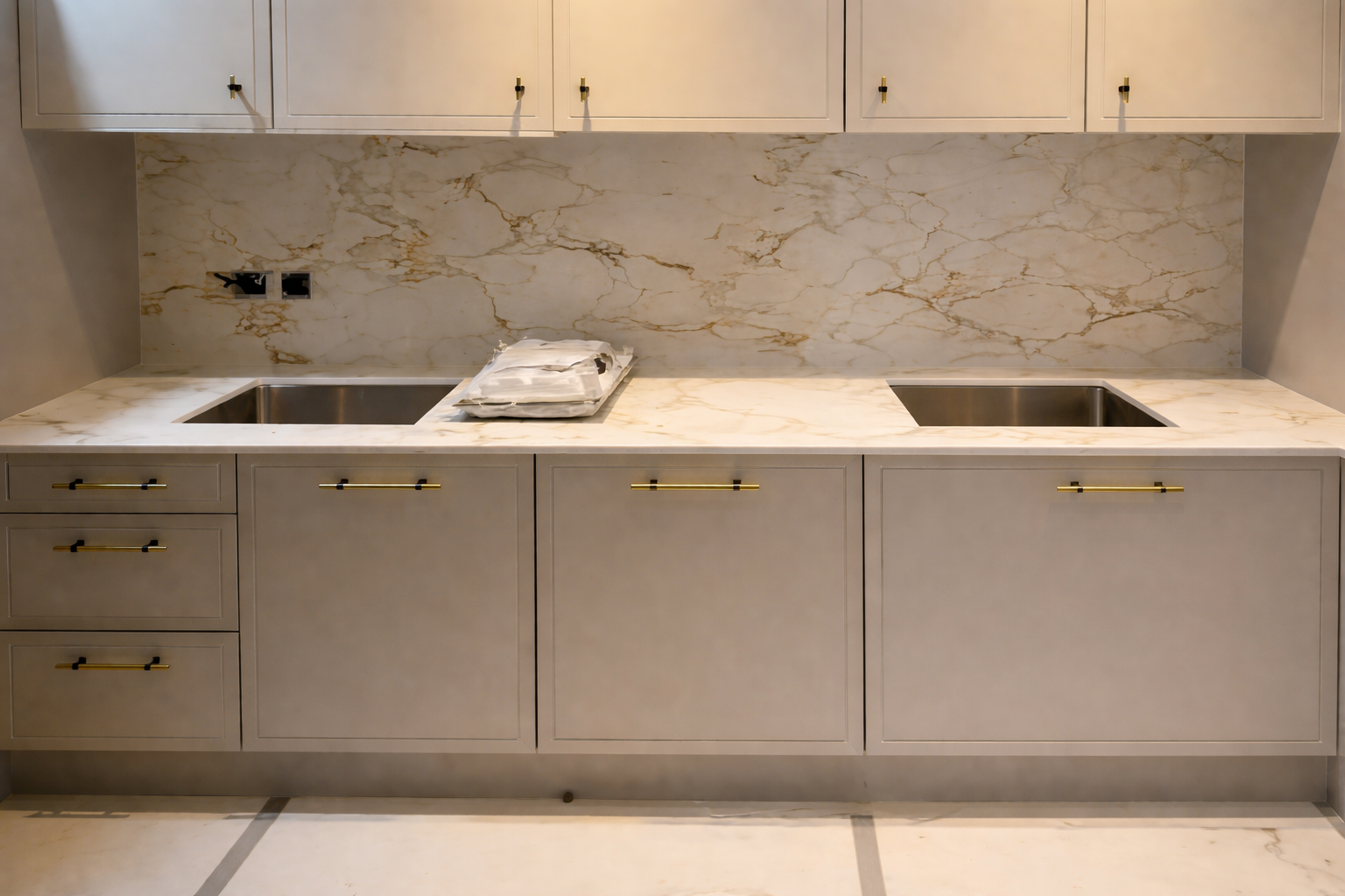 Arabescato Crema Quartz Noble Stone worktop slab video thumbnail showing colour and texture