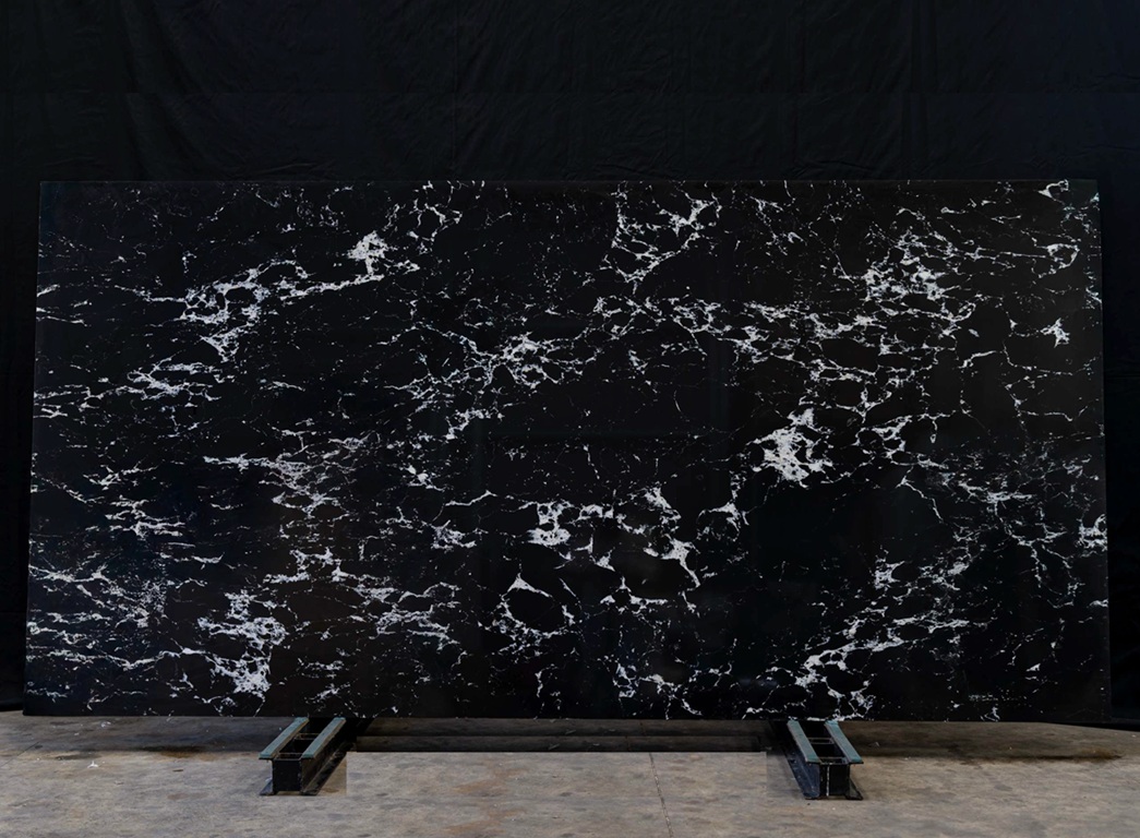 Arabescato Noiro Quartz Noble Stone worktop slab video thumbnail showing colour and texture