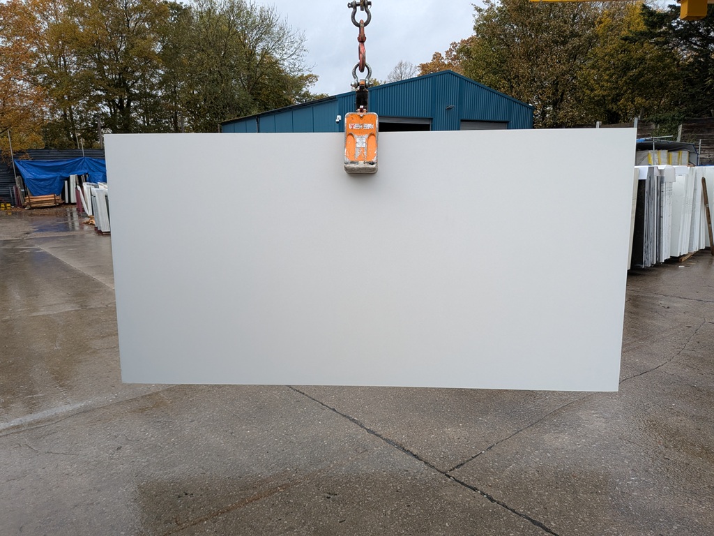 Bianco Shimmer Quartz Noble Stone worktop slab video thumbnail showing colour and texture