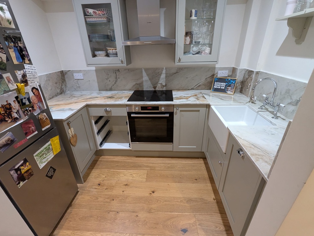 Calacatta Dune 3D Quartz Noble Stone worktop Installed in Kitchen video thumbnail