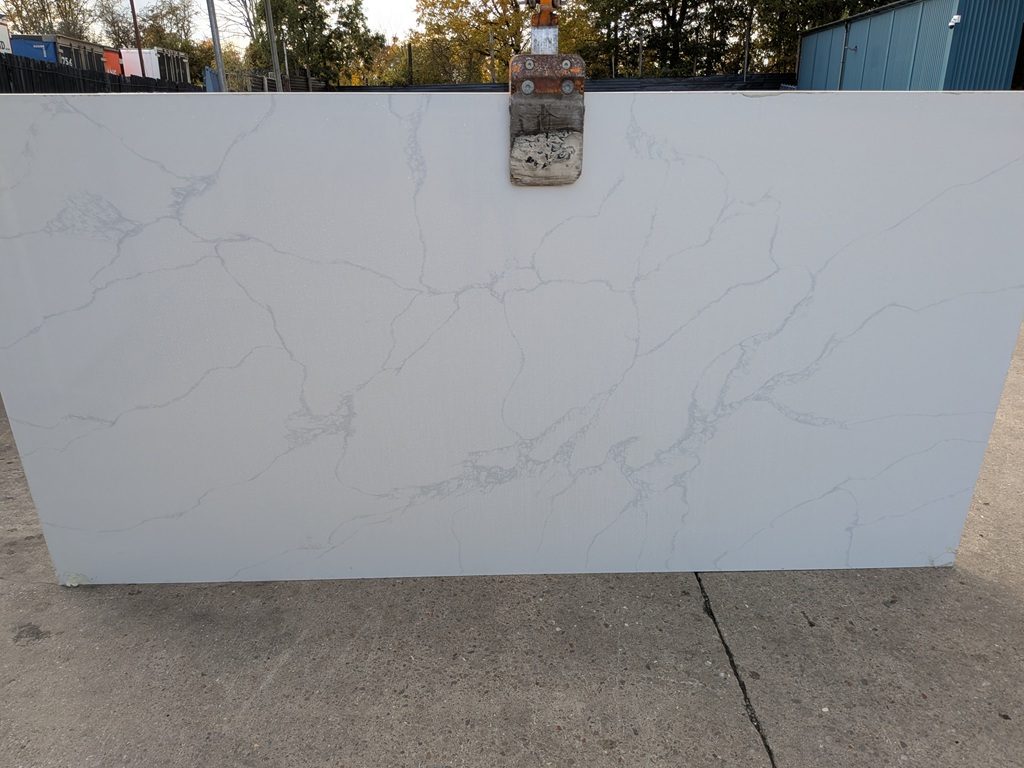 Calacatta Modena Quartz Noble Stone worktop slab video thumbnail showing colour and texture