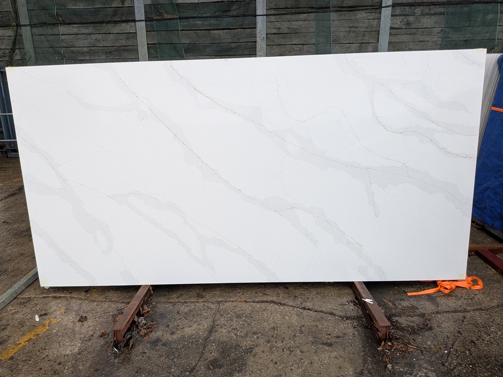 Calacatta Tala Quartz Noble Stone worktop slab video thumbnail showing colour and texture