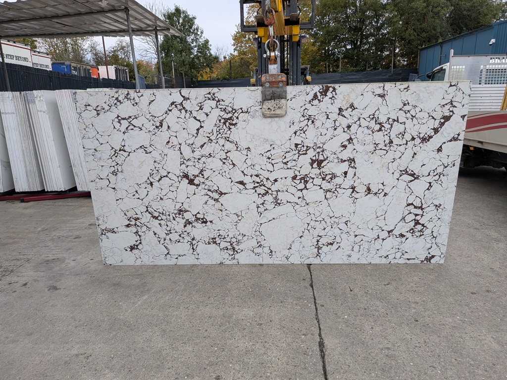 Calacatta Viola Quartz Noble Stone worktop slab video thumbnail showing colour and texture