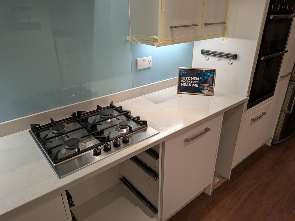 Carrara Sahara Quartz Noble Stone worktop slab video thumbnail showing colour and texture