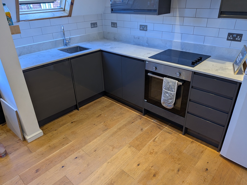 Luna Bianco Quartz Noble Stone Kitchen Worktop video thumbnail showing colour and texture