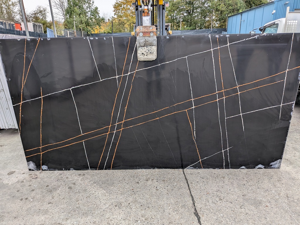 Sahara Noir Quartz Noble Stone worktop slab video thumbnail showing colour and texture