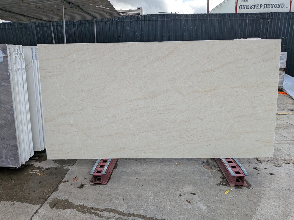 Taj Mahal 3D Quartz Noble Stone worktop slab video thumbnail showing colour and texture