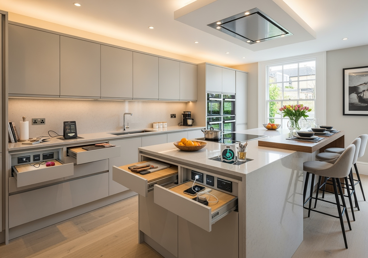 Smart storage solutions with quartz worktops