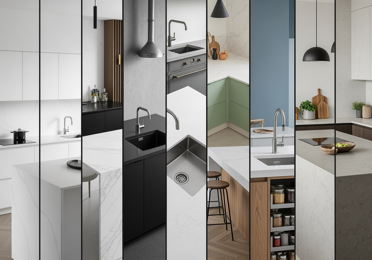 Top 10 quartz kitchen worktop design ideas for modern London homes